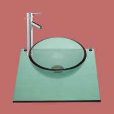 Tempered Glass Bathroom Vessel Sink