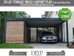Carport Diy Garage Plans 20x20 Shed