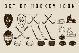 Hockey Ice Icon Vector Vintage Graphic