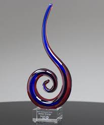 Spiral Dragon Tail Art Glass Award