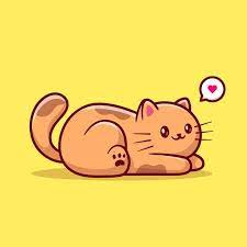 Free Vector Cute Cat Laying Down On