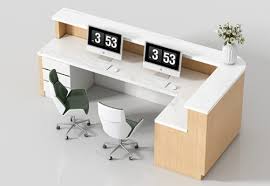 Design L Shape Wood Marble Reception Desk