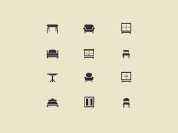 Furniture Icon Set Minimal Furniture