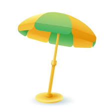 3d Cartoon Style Beach Umbrella Icon On