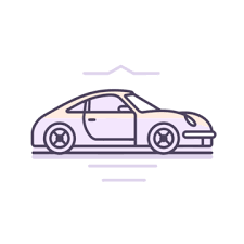 Porsche Car Icon Is In Flat Style