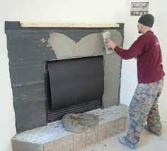 Stone Veneer Fireplace Remodel