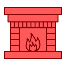 100 000 Brick Fireplace Icon Vector