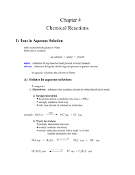 Chapter 4 Chemical Reactions