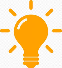 Hd Orange Light Bulb Idea Icon Symbol