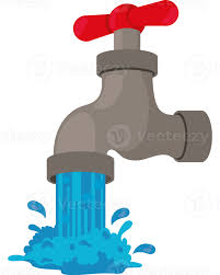 Flowing Water Faucet Icon Isolated
