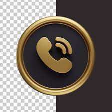 Premium Psd Call Icon Gold 3d