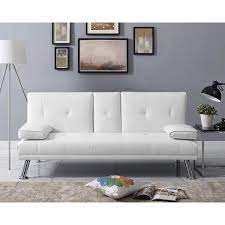 66 In Armless 2 Seater Reclining Sofa In White
