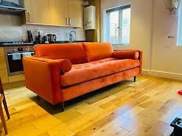 Scott 3 Seater Sofa Burnt Orange Velvet