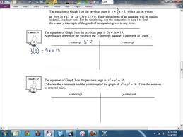 Math 10 U4l3 X And Y Intercepts
