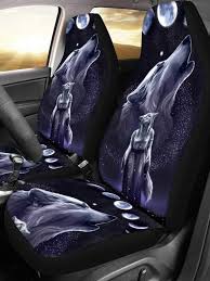 1pc Universal Car Seat Cover With Wolf