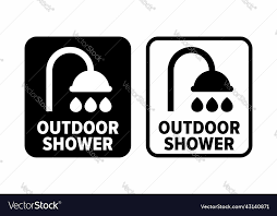 Outdoor Shower Information Sign Royalty