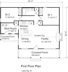 Country Style House Plan 2 Beds 1
