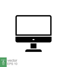 Pc Monitor Icon Simple Solid Style