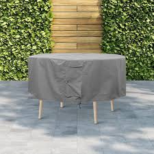 K Gear 60 In Dia Small Grey Round Patio Table And Chair Set Cover Durable And Water Resistant Outdoor Furniture Cover