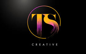 Ts Brush Stroke Letter Logo Design