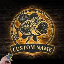 Custom Name Bass Fishing Wall Decor