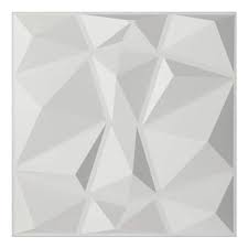 Art3d 12 Pack 19 7 In X 19 7 In White Decorative Pvc 3d Wall Panels In Diamond Design
