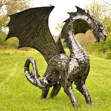 Zaer Zr190858 Large Metal Dragon Angry Ira Statue