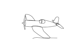 Air Vintage Plane Oneline Drawing