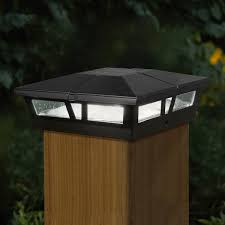 Outdoor Black Led Solar Post Cap