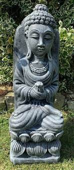 Stone Garden Large Lotus Praying Buddha