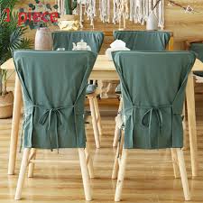 1pc Retro Cotton Linen Chair Seat Cover