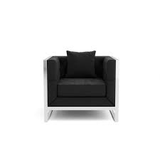 Black Polyester Sofa Set Idf 6748bk 3pc