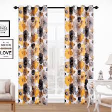 2 Panels Romantic Fl Print Curtains