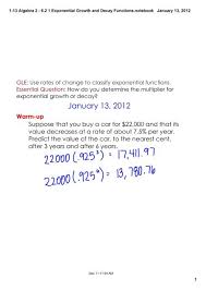 Exponential Growth And Decay Functions