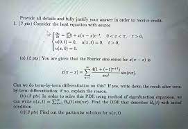 Solved Consider The Heat Equation With