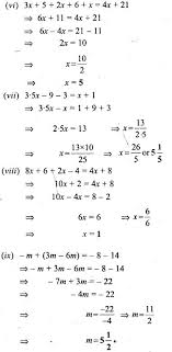 Simple Linear Equations Icse Class 6th