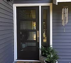 Black Front Door Enhances Home S Modern