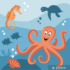 Shower Curtain Octopus Sea Horse