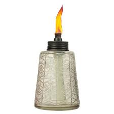Tiki 6 In Molded Glass Table Torch Red