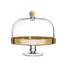 Medley Pedestal Gold Plate Dome Cake Stand