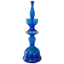 A Rare Blenko Decanter In Chess Piece