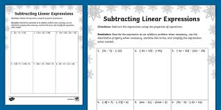 Seventh Grade Subtracting Linear