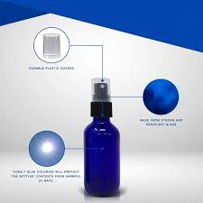 Nevlers 1 Oz Blue Glass Spray Mist Bottles With Bottle Brush Funnel And Labels Set Of 24