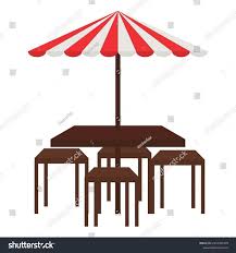 Restaurant Table Umbrella Icon Stock