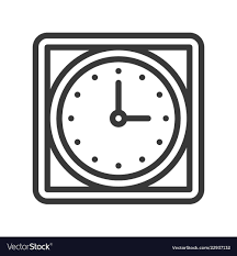 Square Wall Clock Icon Outline Design
