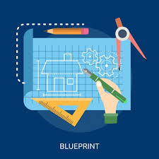 Free Vector Blueprint Background Design