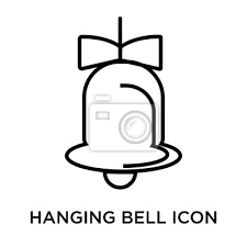 Hanging Bell Icon Vector Sign And