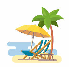 Palm Tree Beach Chair Vector Images