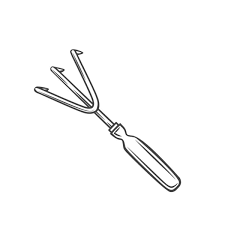 Garden Rake Outline Icon Garden Tools