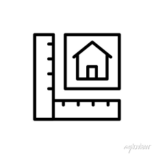 Ruler Paper Drawing House Icon Simple